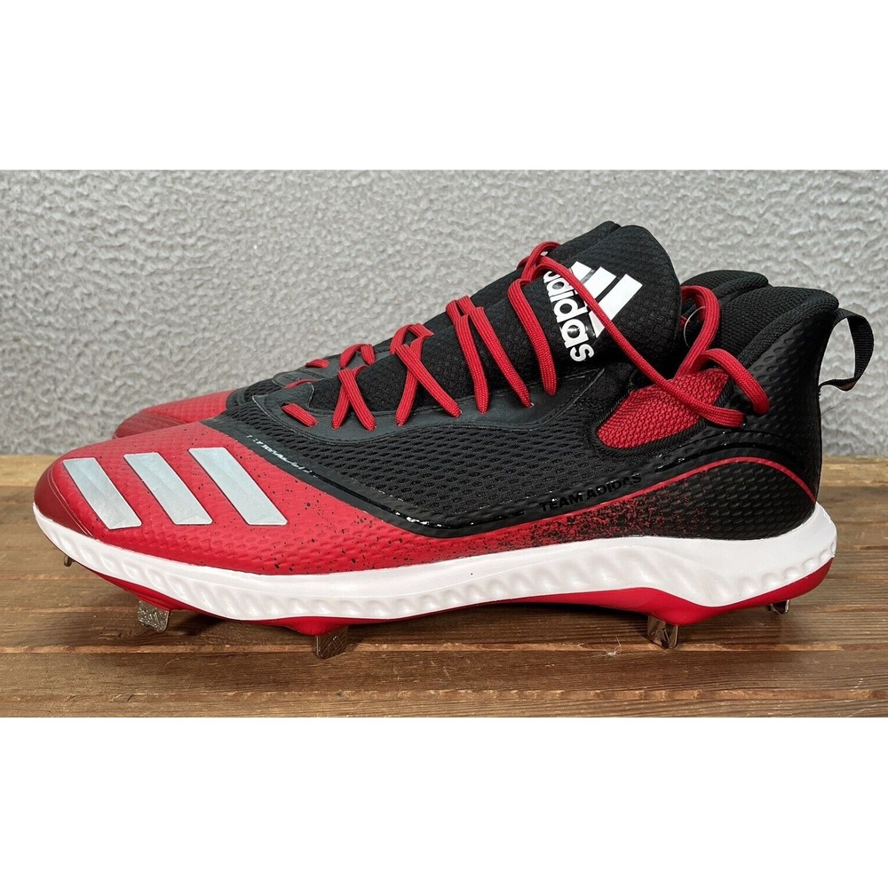 Adidas Baseball Cleats Mens 15 Black Red Icon V Bounce Shoes Sports NEW